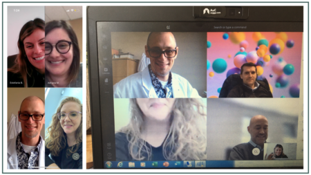 COVID-19-social-distancing video call by the employees